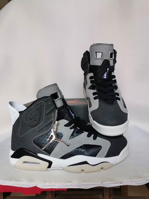 Air Jordan 6 Men's Basketball Shoes Black Grey-051 - Click Image to Close
